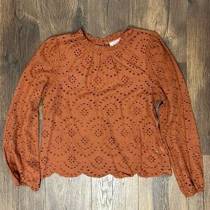 Cut-out Long Sleeve Blouse